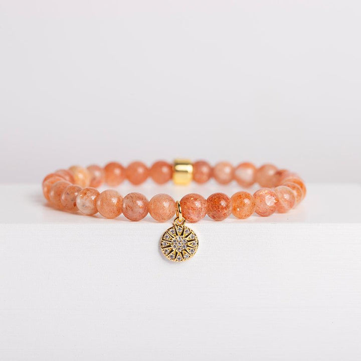 Sunstone Bracelet with Celestial Charm