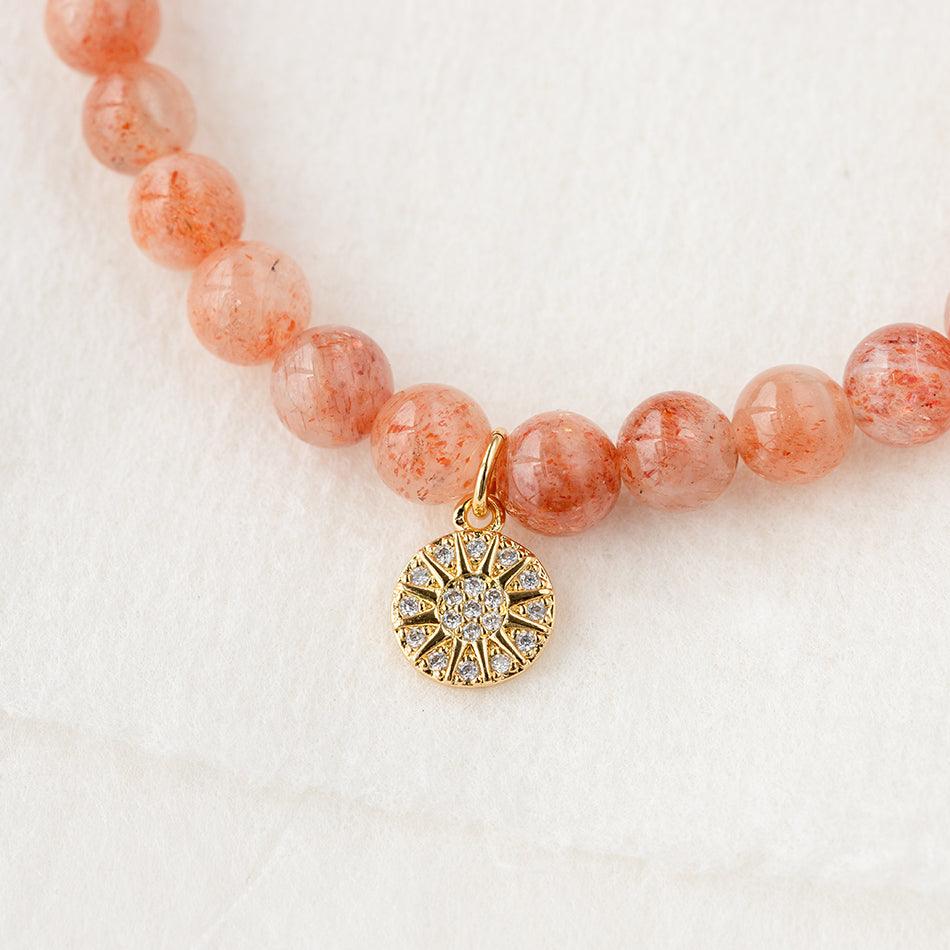 Sunstone Bracelet with Celestial Charm