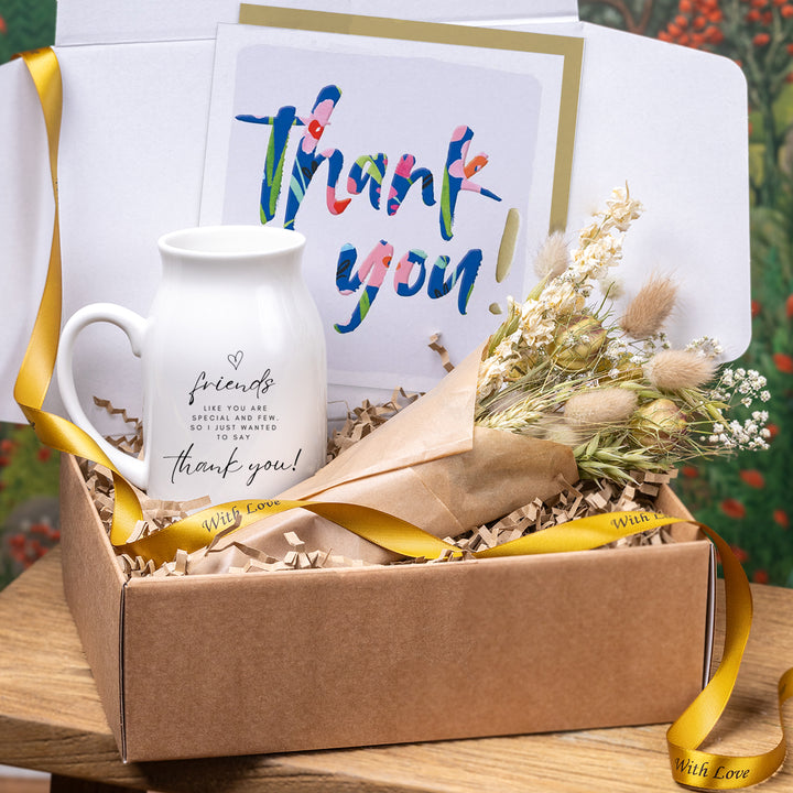 Thank You Gift Box with Vase and Flowers