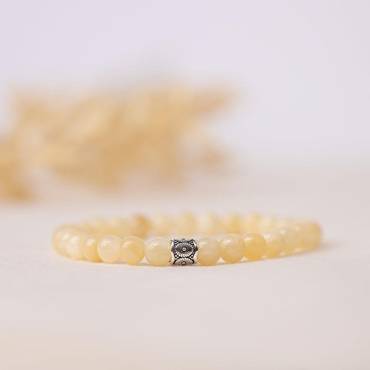 Yellow Calcite Gemstone Bracelet 6mm