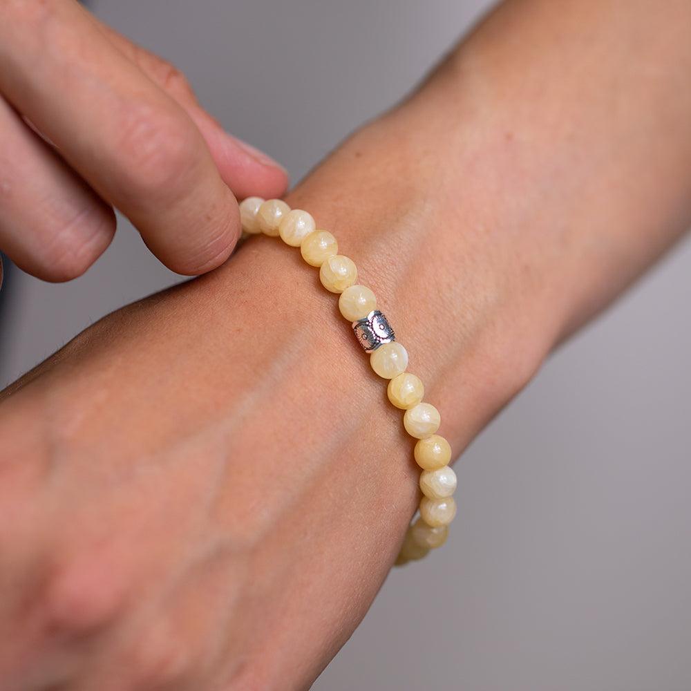 Yellow Calcite Gemstone Bracelet 6mm