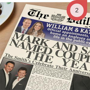 Personalised Newspaper for Anniversary Paper Gift